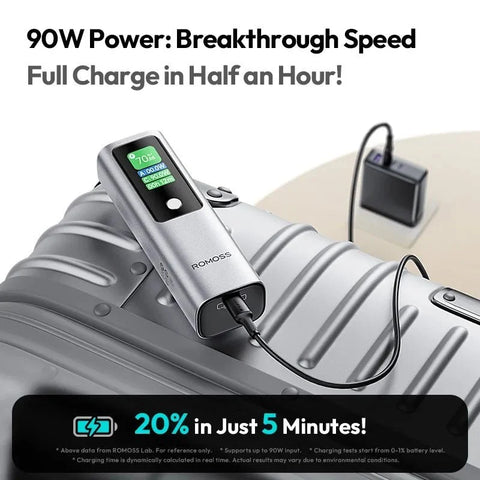 10000mAh 130W Fast Charging Power Bank – Pocket-Size USB-C PD Portable Charger for Laptops, Smartphones, Tablets & Gaming Consoles