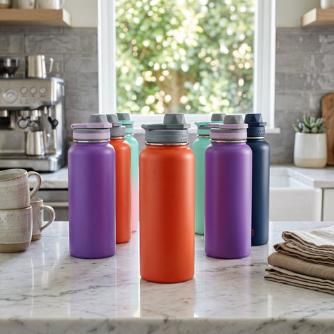 1000ml Stainless Steel Insulated Water Bottle – Leakproof Vacuum Flask with Carry Handle