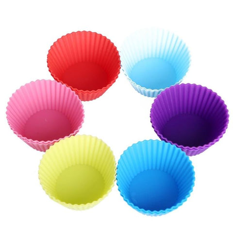 12 Pcs Silicone Cupcake Maker Set | Reusable Non-Stick Muffin & Cupcake Baking Molds | Food Grade Silicone
