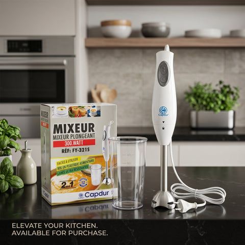 2-in-1 Hand Blender 300W – Powerful Mixer with Measuring Cup
