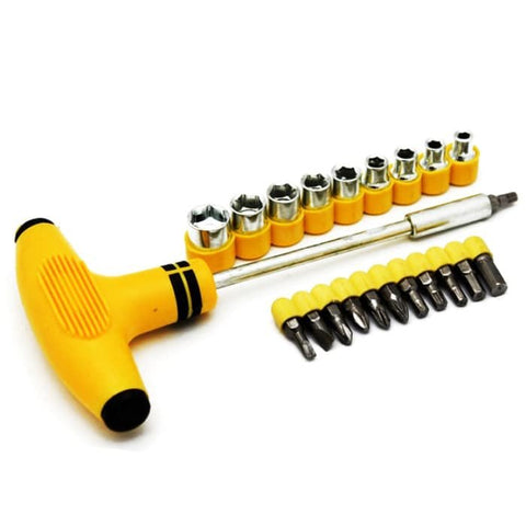 24 in 1 Socket and Bits Tool Set - Yellow Color