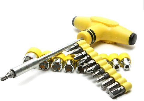 24 in 1 Socket and Bits Tool Set - Yellow Color