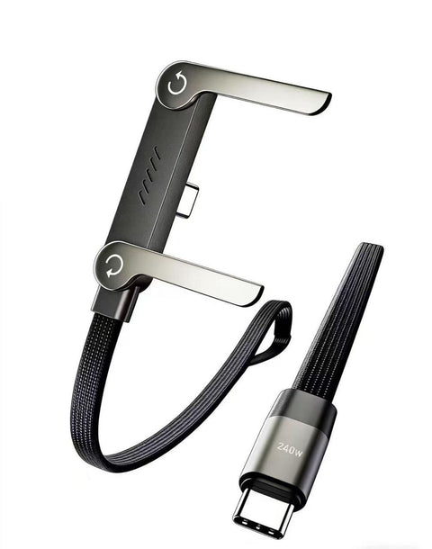 240W 2-in-1 C to C Charging Cable with Phone Stand 1.5m length