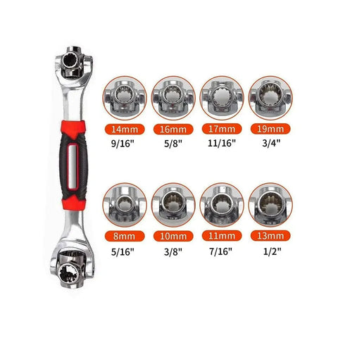 48-in-1 Universal Socket Wrench with 360 Degree Rotating Head or Spanner