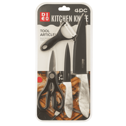 Dieo 4-Piece Marble Coated Kitchen Knife Set