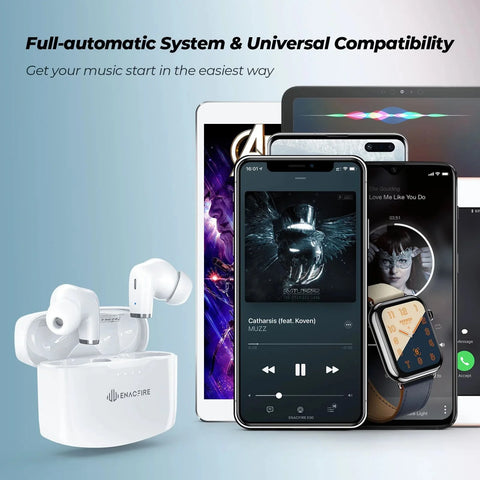 ENACFIRE E90 Wireless Earbuds – True Wireless, Long Battery, IPX8 Waterproof
