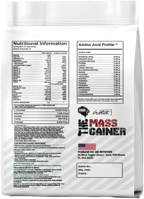 Gibbon Nutrition White Series Mass Gainer 7kg (21 Servings)- Chocolate
