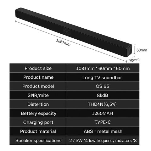Great Wall Home TV Soundbar - Smart Bluetooth TV Speaker with Powerful Bass