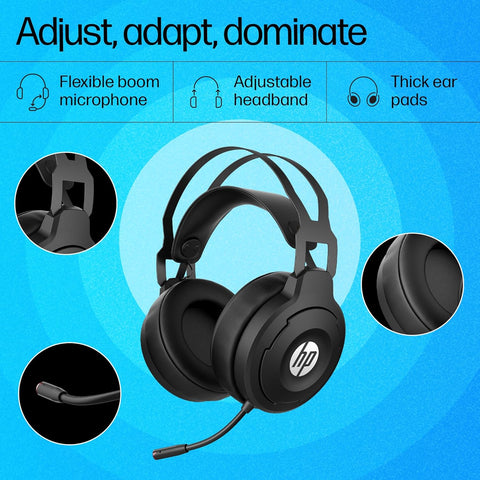 HP X1000 Wireless USB Over Ear Gaming Headphones with 7.1 Surround Sound with Mic/ 50 mm Drivers (Form Expired)