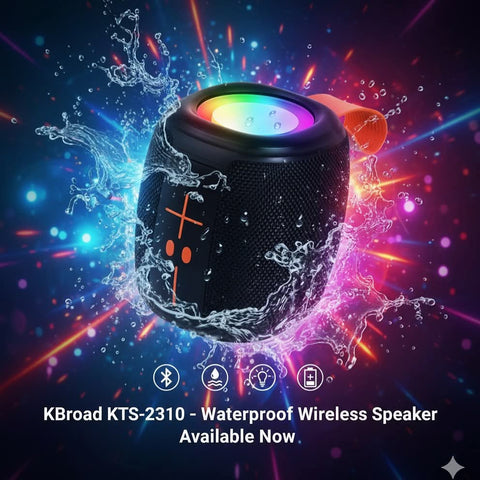 KBroad Waterproof Portable Bluetooth Speaker with RGB Lights - KTS-2310