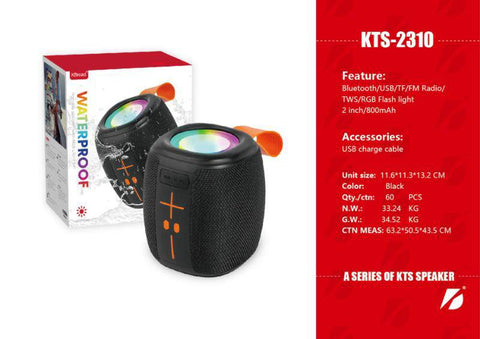 KBroad Waterproof Portable Bluetooth Speaker with RGB Lights - KTS-2310