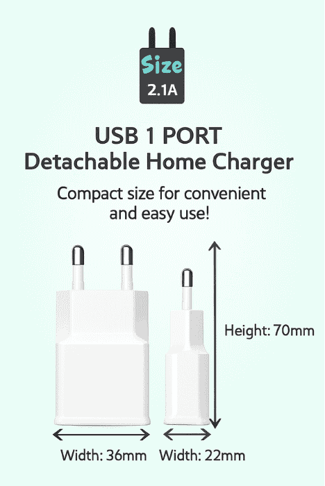 KOKIRI Mobile Adapter 2.1 A - Fast USB Charger (Single Port)