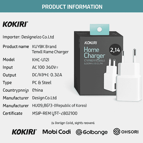 KOKIRI Mobile Adapter 2.1 A - Fast USB Charger (Single Port)