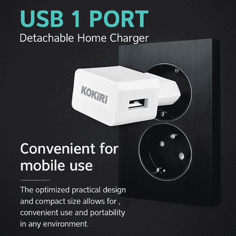 KOKIRI Mobile Adapter 2.1 A - Fast USB Charger (Single Port)