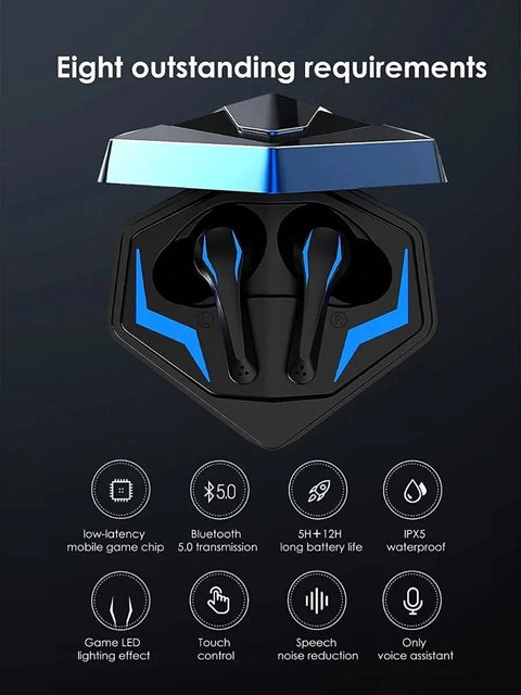 Occiam MD012 Gamer Wireless Bluetooth Earbuds - True Wireless, Deep Bass, Long Battery Life