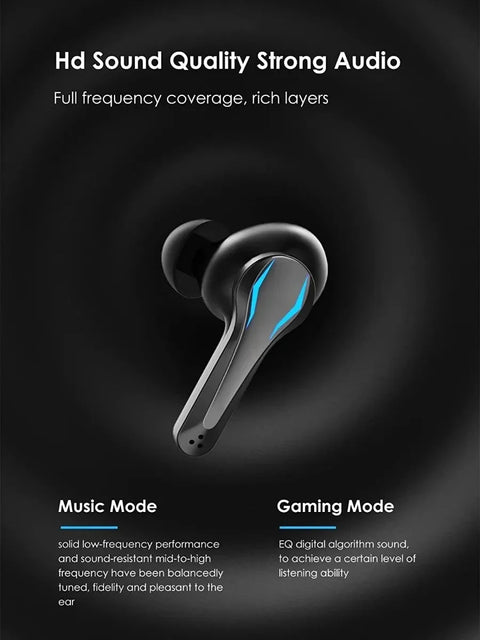 Occiam MD012 Gamer Wireless Bluetooth Earbuds - True Wireless, Deep Bass, Long Battery Life